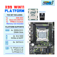 PANDL New X99 Combo Tpm2.0 Intel Xeon E5 2667 V4 Kit Set Mendukung Secure Boot Win11 4x DDR4 ECC Ram X99 Motherboard Combo