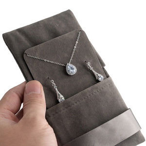Fabricación collar de lujo sobre de embalaje bolsa de terciopelo con logotipo personalizado - Product Image 4