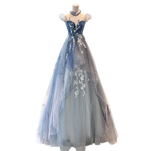 S1751R 2025 été nouveau Style célébrité fête <span class=keywords><strong>longue</strong></span> <span class=keywords><strong>robe</strong></span> adulte cérémonie bleu tempérament mode princesse <span class=keywords><strong>robe</strong></span> <span class=keywords><strong>de</strong></span> mariée - Product Image 5