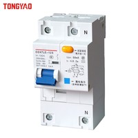 Disjoncteur différentiel 4P MCB 100A 50mA, interrupteur de protection contre les fuites 230V 50Hz 6kA, montage sur rail en cuivre pour usage domestique