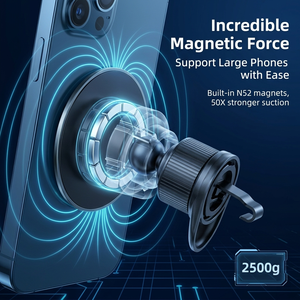 Support magnétique pour téléphone Q25 <span class=keywords><strong>en</strong></span> alliage d'aluminium, aimant N52, anti-vibration, rotation à 360°, <span class=keywords><strong>mini</strong></span>-<span class=keywords><strong>taille</strong></span>, universel, flexible, pliable, pour grille d'aération de voiture, OEM - Product Image 4