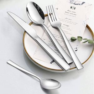 Juego de Cubiertos Ecológicos de Alta Calidad para Bodas, Acero Inoxidable 430, Tenedor, Cuchillo y Cuchara Modernos, Juego de Cubiertos al por Mayor con Acabado Espejo - Product Image 4