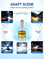 Kit de conversion de phares LED universel RISING 320W 30000LM H4/9004/9007/H13/H1/H3/H7/9005/9006 6500K Blanc