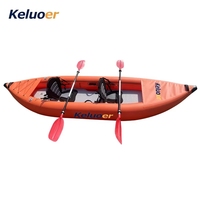 Vente en gros de canoë-kayak gonflable personnalisé pour 2 personnes, avec pagaies en aluminium et sièges rembourrés