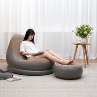 Canapé-lit gonflable de loisirs, chaise longue avec tabouret, pour loisirs