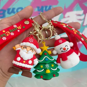 Lindo llavero de Navidad Llavero de Papá Noel Regalos favorables Llavero de árbol de Navidad para decoración del hogar