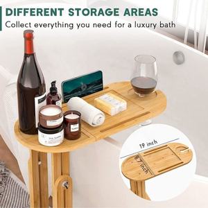 Plateau <span class=keywords><strong>de</strong></span> <span class=keywords><strong>bain</strong></span> en bambou blanc personnalisé pour baignoire Type debout à un niveau pour les boissons dans la table <span class=keywords><strong>de</strong></span> produits <span class=keywords><strong>de</strong></span> salle <span class=keywords><strong>de</strong></span> <span class=keywords><strong>bain</strong></span> - Product Image 6