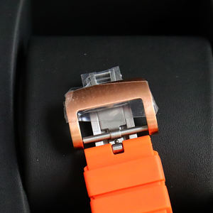 Montre mécanique en céramique blanche Rm pour homme, bracelet orange, cadran squelette, design samouraï, montre de sport de luxe à la mode - Product Image 5