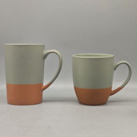 Tasses en grès modernes, ensemble de 4 grandes tasses à latte en céramique bohème, tasses à café en porcelaine avec grande poignée