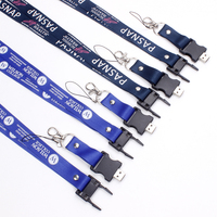 Lanyard Leher Promosi Pabrik Terbaru 2022, Sablon Silkscreen Poliester, Gantungan Kunci untuk Tempat Kartu Identitas dengan Logo Kustom