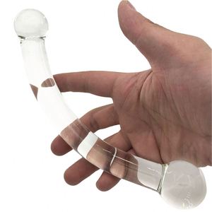 Consolador de vidrio arqueado de doble cabeza, juguete sexual, consolador de vidrio realista para mujeres, coño, masturbación, tapón Anal, consoladores de vidrio para mujeres - Product Image 1