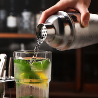 180ml/250ml/300ml/500ml/700ml Style Européen En Acier Inoxydable 18/8 Cocktail Shaker Martini Bar Outil 3 Pièces Cordonnier Shaker
