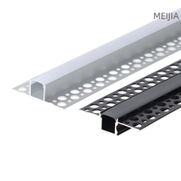 Profilé LED en alliage d'aluminium extrudé pour cloison sèche, dissipation thermique, éclairage linéaire, avec embouts, vente chaude