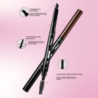Vente en gros 48 pièces 2 couleurs ensemble stylo à sourcils pointe triangulaire auto-rotatif étanche à la transpiration longue durée haute Pigment bas quantité minimale de commande