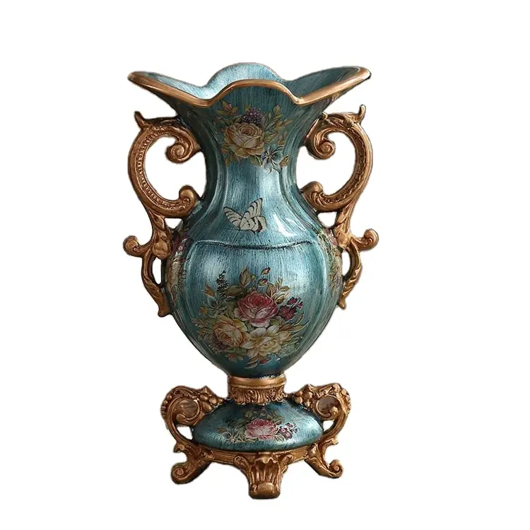 Retro Royal Style Home Decor Handicraft Gifts Elegant Wazon Flores De Cara European Elegant Designer Decorative Vase