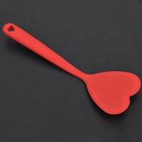 Spatule à gâteau en silicone ustensile en forme de coeur rouge Cuillère Spatules de cuisson et de pâtisserie Grattoir Pelle de cuisson antiadhésive Outils de cuisson
