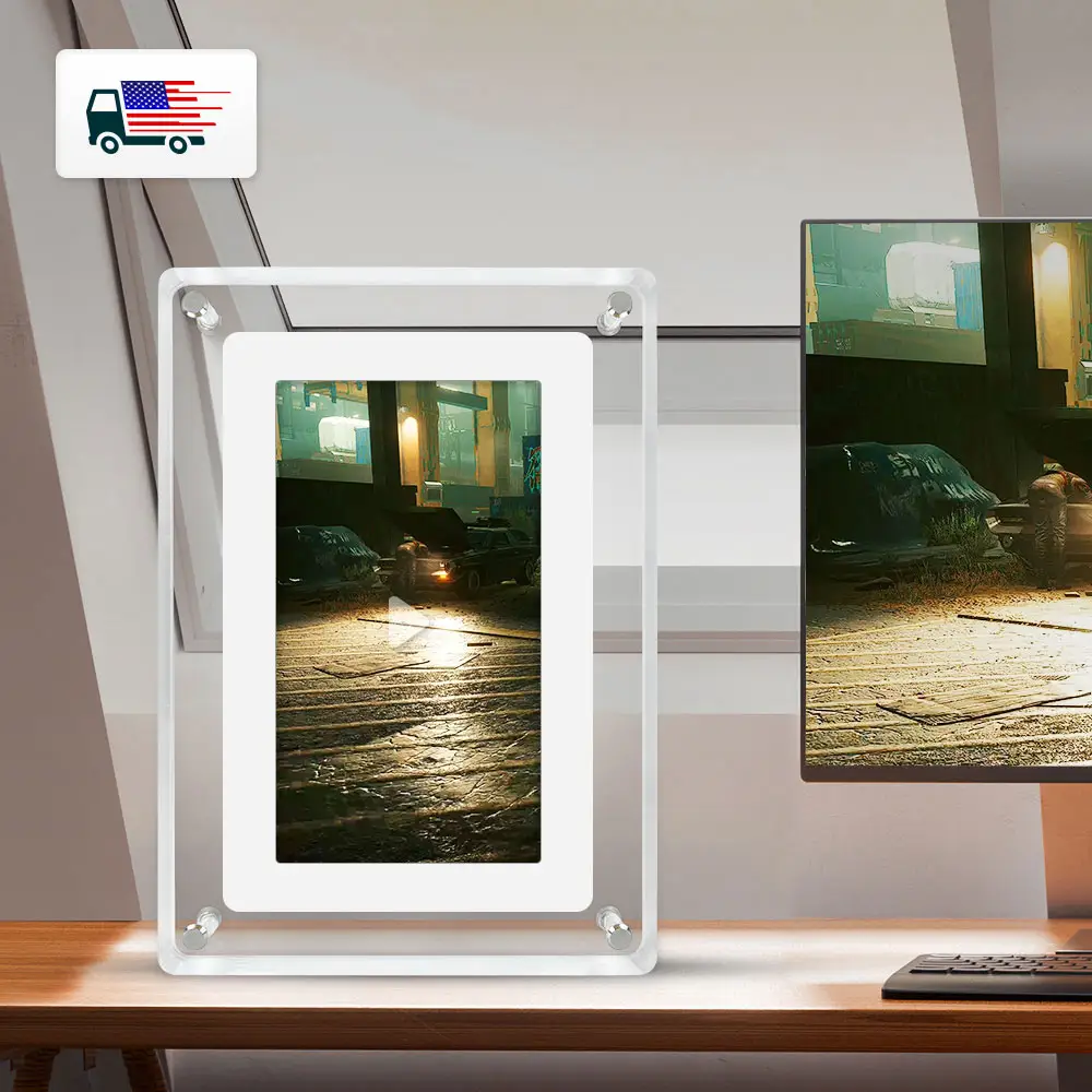 Wholesale OEM 7 Inch 4GB IPS Screen video acrylic portaretratos digitales digital photo picture wifi frame signage racks