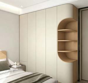 Armoire murale sur mesure avec planche à repasser pliable, miroir intégré et organiseurs de tiroirs pour appartements - Product Image 1