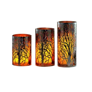 Custom Metal Laser Cutting Hollow Out Candle Holder Modern Decoration Matte Black Lanterns Candles Holders For Home Decor