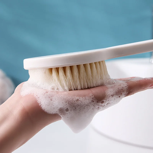 Zenidoo Brosse de bain moderne en plastique à long manche, poils doux, brosse corporelle pour salle de bain, exfoliant de dos, exfoliant de douche, tout usage - Product Image 5