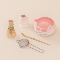 Ensemble de théière et fouet à matcha de style japonais transfrontalier avec support en céramique pour fouet Chasen, accessoires de thé Dehua