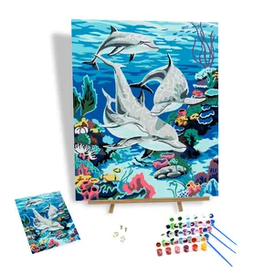 数字Diy绘画现代海底世界海豚3d打印绘画数字家居装饰礼品装饰艺术Cr
