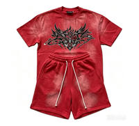 Nouveau T-shirt en coton jersey délavé et vieilli style streetwear hip-hop ample et décontracté 2026 pour homme, avec motif étoile et manches courtes