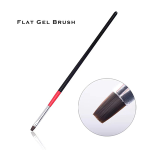 Juego de Pinceles para Decoración de Uñas, Mango de Plástico Negro, Pelo de Nailon Plano, Herramienta para Pintar, Dibujar y Delinear, para Decoración de Uñas con Acrílico y Gel, para Salón - Product Image 4