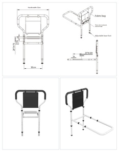 Corrimano Antiscivolo <span class=keywords><strong>per</strong></span> Letto in Acciaio ad Alto Tenore di Carbonio, Strumento di Assistenza <span class=keywords><strong>per</strong></span> Disabili, Sponda Laterale con Luce Sensore, Ausilio Anti-caduta <span class=keywords><strong>per</strong></span> Anziani - Product Image 2