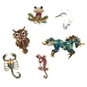 Broche <span class=keywords><strong>de</strong></span> Aleación con Diseño Creativo <span class=keywords><strong>de</strong></span> Araña, Escorpión y Pony, con Pedrería, Insignia <span class=keywords><strong>de</strong></span> Animal, Accesorio <span class=keywords><strong>para</strong></span> Traje y Abrigo - Product Image 1