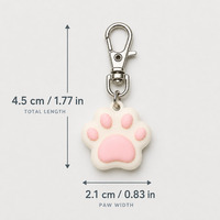 Porte-clés mignon en silicone souple avec empreinte de patte de chat ou de chien 3D, pendentif pour clés, sacs, sacs à main, cadeau kawaii pour les amoureux des animaux