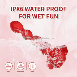 ローズレッド10回転ツイスト振動前立腺マッサージャー大人用アナルセックスおもちゃリモコンビーズバットプラグ - Product Image 5