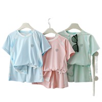 Ensemble de vêtements de sport d'été pour enfants, 2 pièces, séchage rapide, spandex, protection solaire UPF50, manches courtes, shorts, sensation de fraîcheur, pour l'extérieur