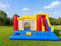 Château gonflable commercial JIALE JL-3006 sur le thème du cirque, toboggan 3,6x3,8m en PVC pour aire de jeux extérieure pour enfants