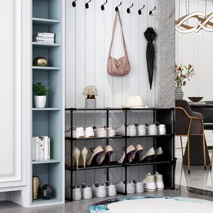 <b>Large</b> <b>Storage</b> Metal <b>Shoe</b> Rack with Removable Side Pockets Entryway Bedroom Hallway Organizer for Heels and <b>Shoes</b> <b>Shoe</b> <b>Cabinet</b> - Product Image 4