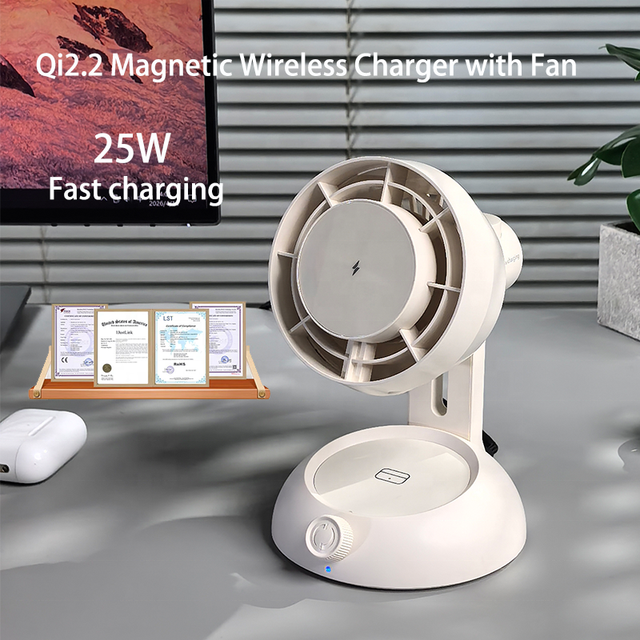 2026 New Products 25W Qi2.2 Magnetic Wireless Charging with Fan for iPhone 17 16 15 14 Samsung Galaxy S24 Ultra/S23 Charger