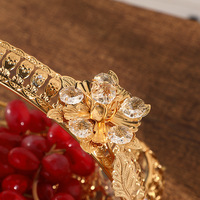 Corbeille à fruits de mariage vintage de style européen classique, ornement en verre, motif floral, décoration exquise et pratique, haute