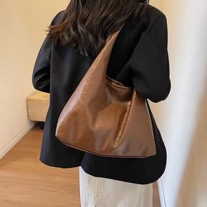Versatile Retro Designer <b>Large</b> Capacity Soft Leather Women's Handbag Red Casual Shoulder <b>Bag</b> with Fashionable - Product Image 1