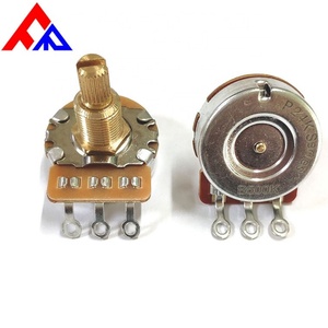 Potenciómetro Rotatorio de 24mm M8x0.75 con Eje Ranurado Moleteado de Composición de Carbono, Ajuste Superior y Terminales de Soldadura - Product Image 2