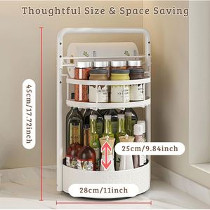 360 Rotating <b>Spice</b> <b>Rack</b> With Paper Towel Holder 2-Tier Countertop Lazy Susan <b>for</b> Seasoning Bottles <b>Jars</b> - Product Image 3