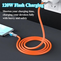 Câble USB Micro Type C en silicone liquide pur cuivre, rotation à 180 degrés, charge rapide 120W 6A, pour ordinateur portable, imprimante, téléphone Android