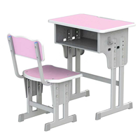 Ensemble de bureau et chaise pour étudiants, design moderne, métal réglable, confortable, avec plateau en bois pour les écoles primaires et secondaires