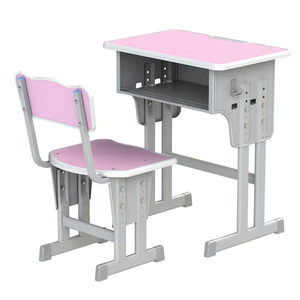 Conjunto de Escritorio y Silla Ajustable de Metal de Diseño Moderno para Estudiantes, con Tablero de Madera, para Escuela Primaria y Secundaria - Product Image 2
