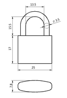 Cadeado 25 mm même clé identique petite serrure bon marché serrure à bagages Type mince cadenas en laiton