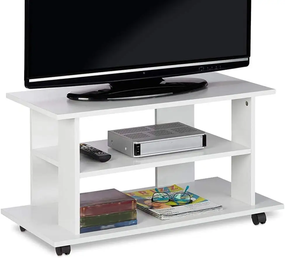 Modern basit tasarım video oyunları konsol TV dolabı 2 raflar ve 4 tekerlekler ile ev kullanımı için mobilya