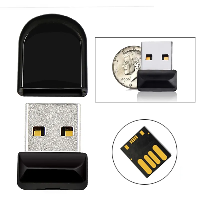 Clé USB 2.0 MIni Clé USB personnalisée en métal avec logo 128 Go 64 Go 32 Go 16 Go 8 Go 4 Go 2 Go 1 Go Clés USB en vrac