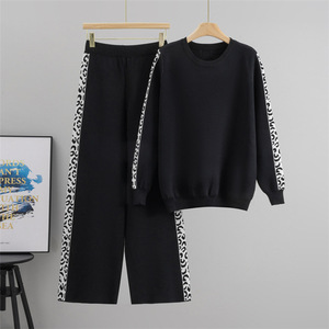 <strong>Leopard</strong> <strong>Printed</strong> Knit <strong>Outfits</strong> Long Sleeve Sweater and Pants 2 Piece Set <strong>for</strong> Women - Product Image 3