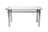 Ensemble de table de salle à manger moderne pour la maison et l'hôtel avec plateau en verre trempé et chaises en cuir colorées, meubles de cuisine