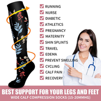Meilleures performances Chaussettes de compression durables Chaussettes hautes au genou pour courir Infirmière Grossesse