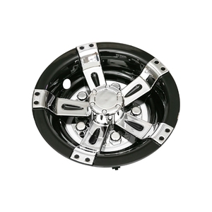 أغطية عجلات عربة الجولف مقاس 8 بوصات، غطاء عجلة بخمسة أذرع باللون الأسود/الذهبي - Product Image 1